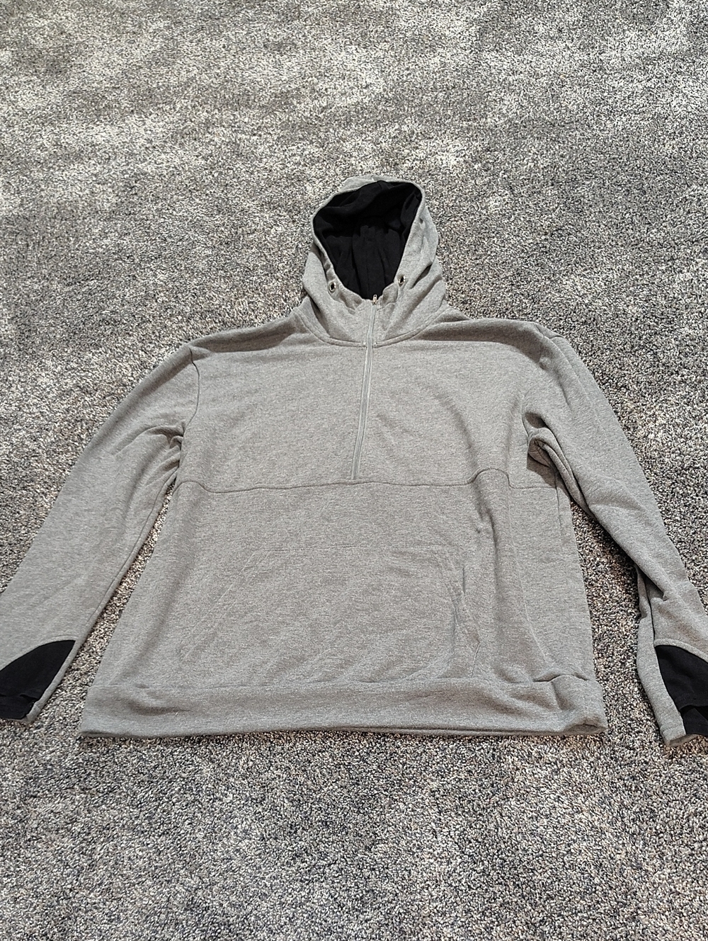 Men's Grey Half-Zip Hoodie Sweatshirt
